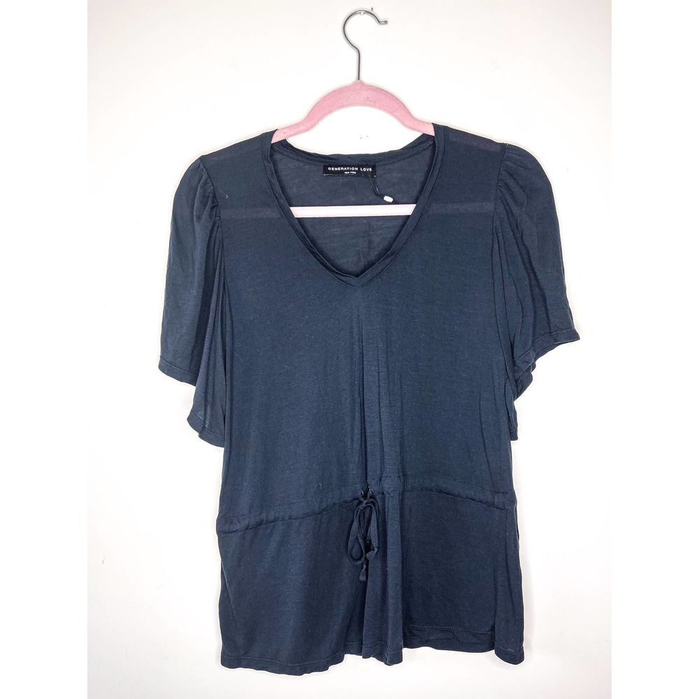 Generation Love Soft Basic Drawstring Tee In Black - image 1